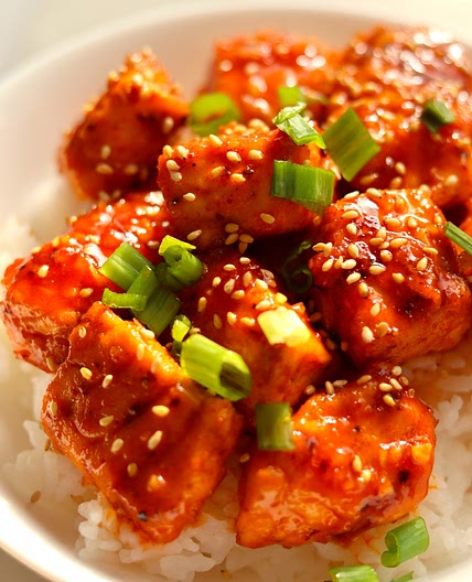 Gochujang Butter Salmon Bites