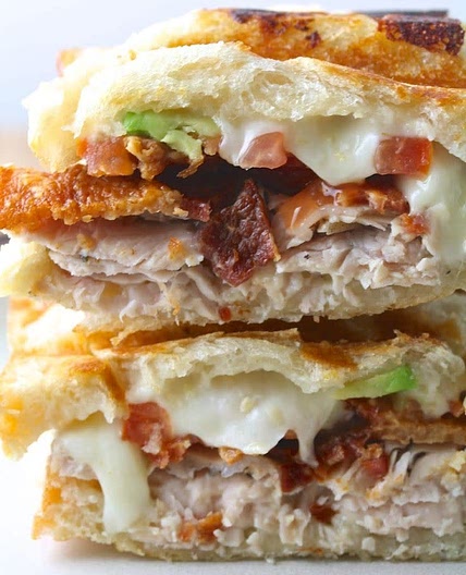 Turkey bacon avocado paninis