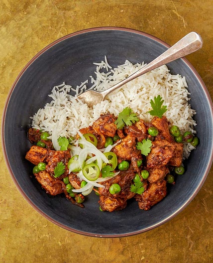 Stir-Fried Masala Spiced Pork W Peas