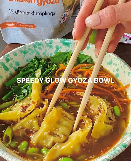 Speedy glow gyoza bowl