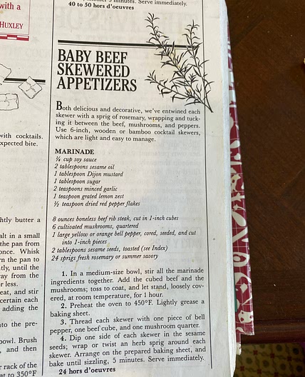Appetizer. Beef. Baby Beef Skewers