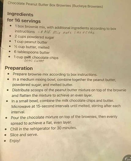 Chocolate Peanut Butter Box Brownies (Buckeye Brownies)