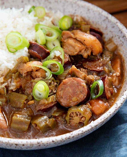 Cajun Chicken & Chorizo Gumbo with Risotto Rice