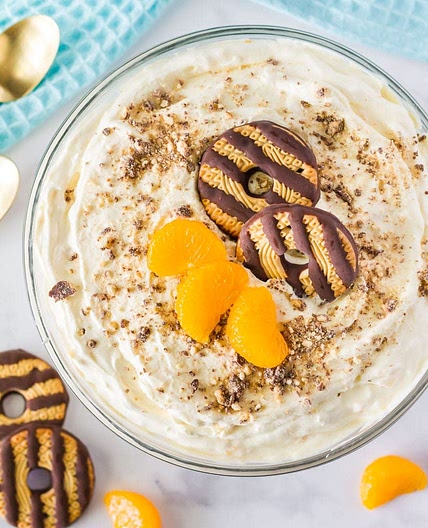 Fudge Stripe Cookie Salad with Mandarin Oranges