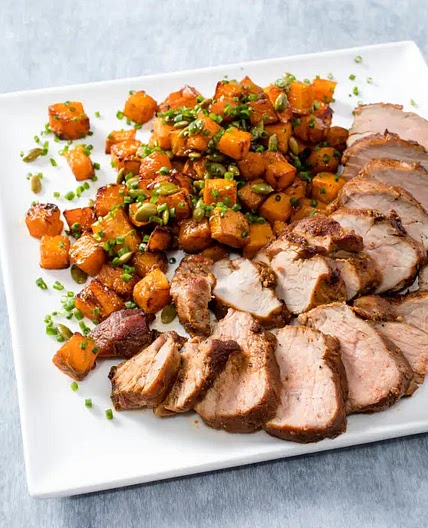 Sweet and Smoky Pork Tenderloin with Roasted Butternut Squash