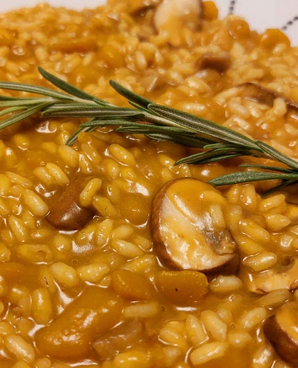 Risotto - pumpkin, mushrooms, and brown beer