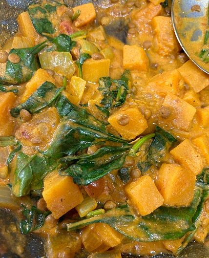 Coconut and squash dhansak 
