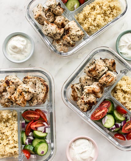 Chicken Souvlaki Meal Prep Bowls