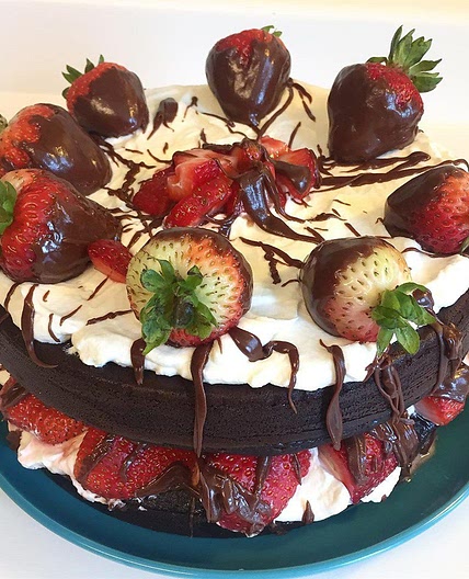 Gluten Free Chocolate Strawberry Whipped Cream Cake