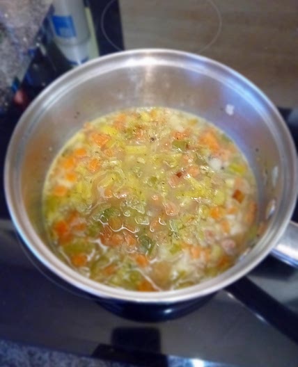 Leek and Carrots Soups with Croutons