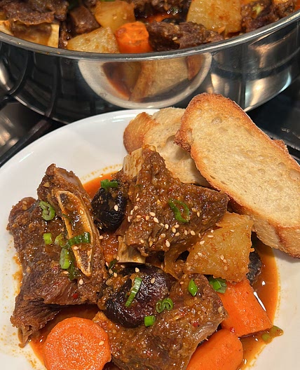 Spicy Korean braised short ribs 