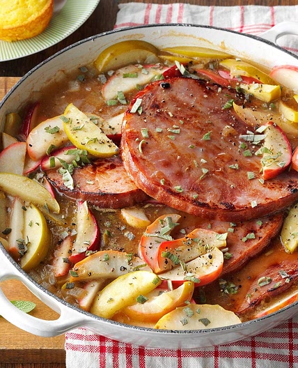 Apple-Topped Ham Steak