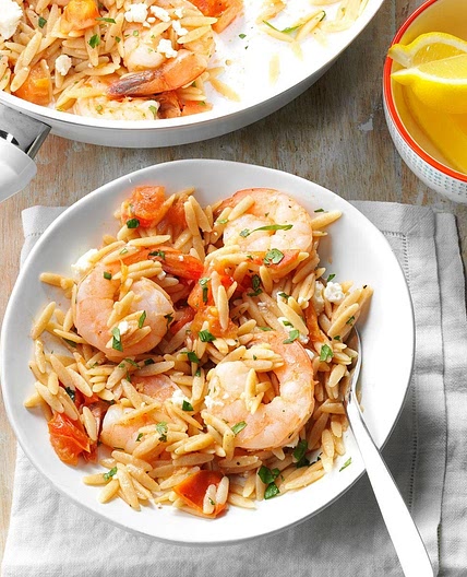 Shrimp Orzo with Feta