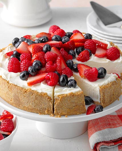 Triple Berry No-Bake Cheesecake