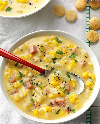 Cheesy Ham & Corn Chowder