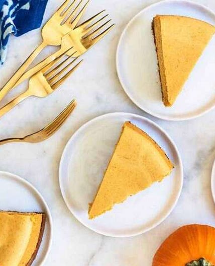 Pumpkin Cheesecake with Gingersnap Crust-King arthur baking