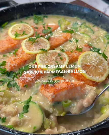 One pan creamy lemon and garlic salmon