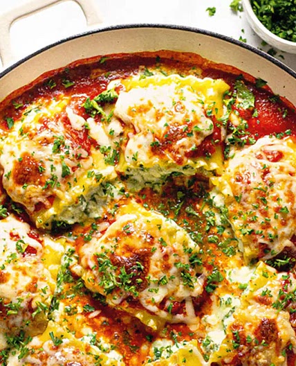 Spinach Lasagna Roll Ups