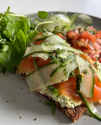 Avo and smoked salmon on toast
