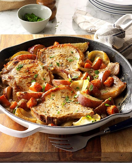 One-Skillet Pork Chop Supper