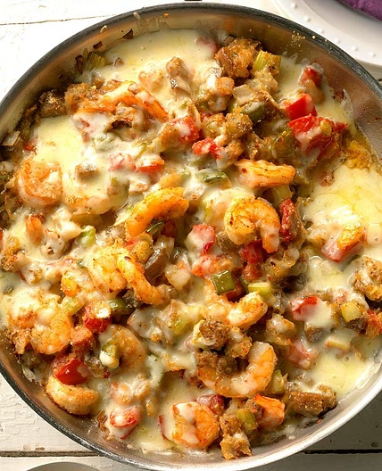 Ragin' Cajun Eggplant and Shrimp Skillet