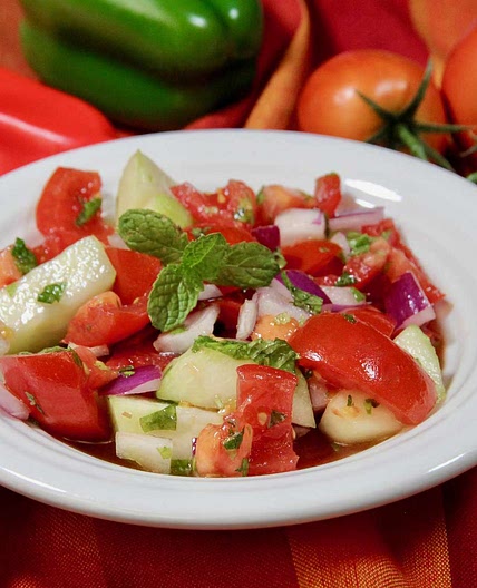 Tomato Cucumber Salad with Mint
