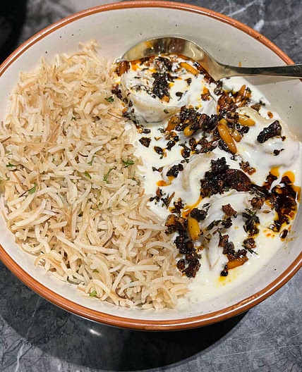 Shish Barak with Vermicelli Rice 
