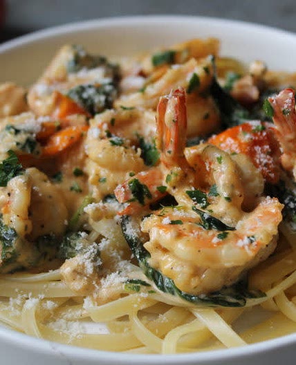 Épinard crevette crème