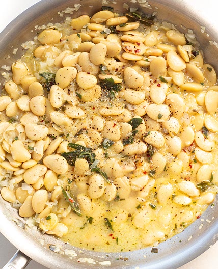 White Wine Beans with Sage & Sweet Potato