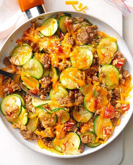 Zucchini & Sausage Stovetop Casserole