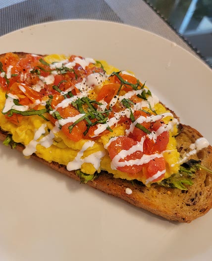 Spinach & Mixed Greens Breakfast Toast