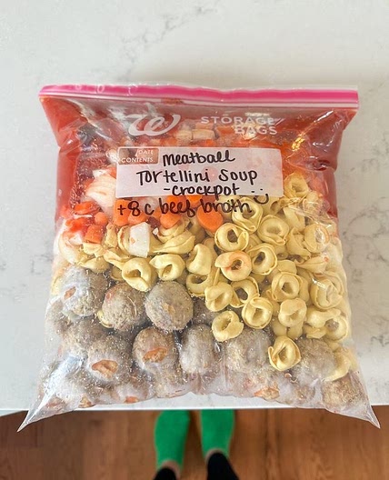 Meatball Tortellini Soup 🥣 freezer meals by the dozen!
