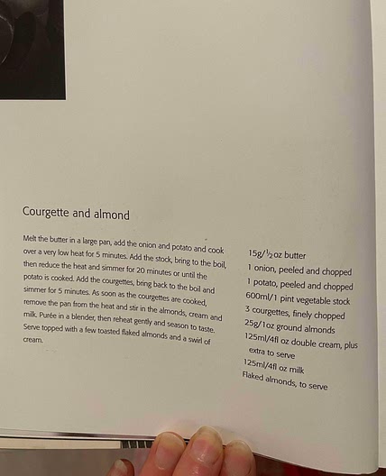 Courgette and almond soup 