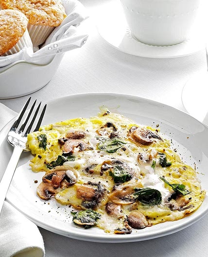 Spinach-Mushroom Scrambled Eggs