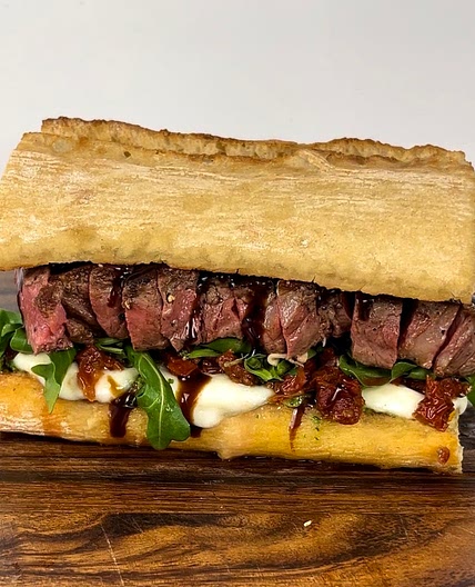 Pesto steak sandwich