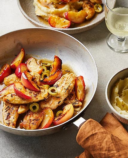 Pan Fried Chicken with Apples & Rosemary