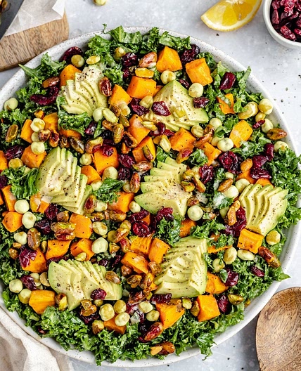 California Roasted Sweet Potato Kale Salad