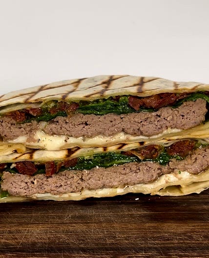 Mediterranean burger wrap