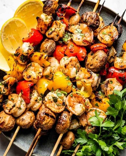 Grilled Shrimp Kabobs with Vegetables