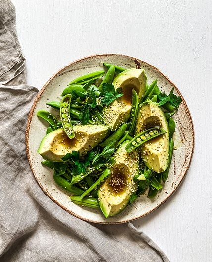 Snap pea, Avocado and Sesame salad