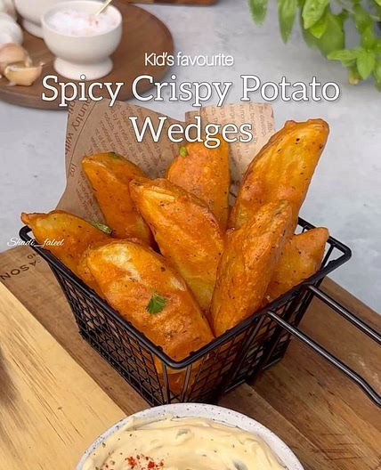 Spicy crispy potato wedges