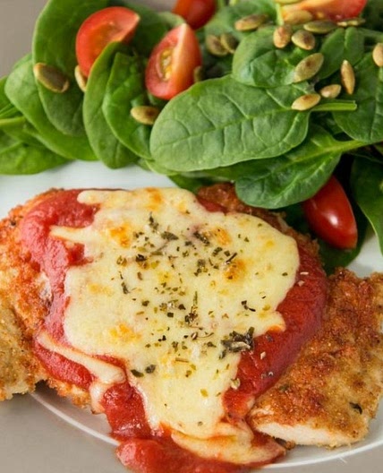 Chicken Parmigiana With Salad