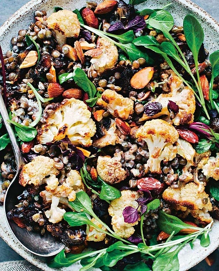 Warm Cauliflower Lentil Salad