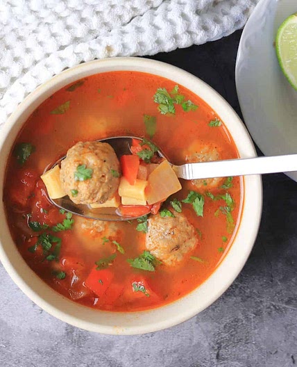 Low Carb Albondigas Mexican Meatball Soup Recipe