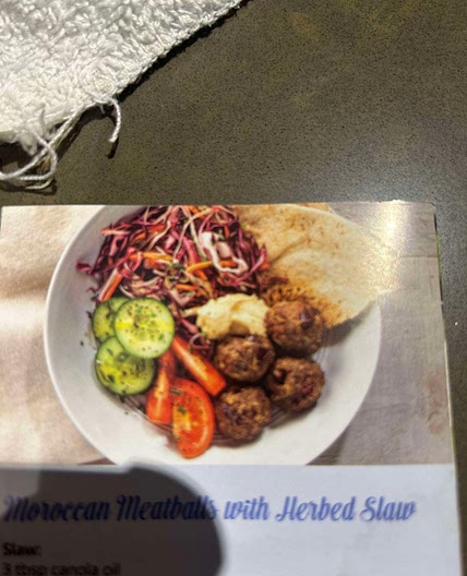 Moroccan meatballs with herbed slaw