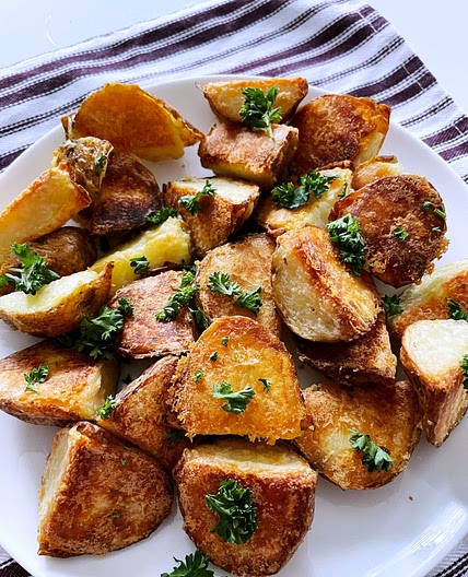 Crispy Potatoes with Lemon Dijon Chicken