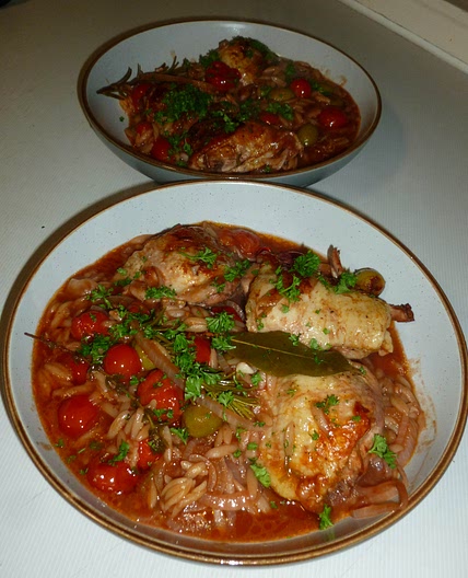 Chicken cacciatore one-pot with orzo