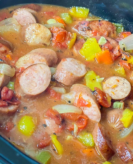 Crock Pot Cajun Kielbasa & Peppers