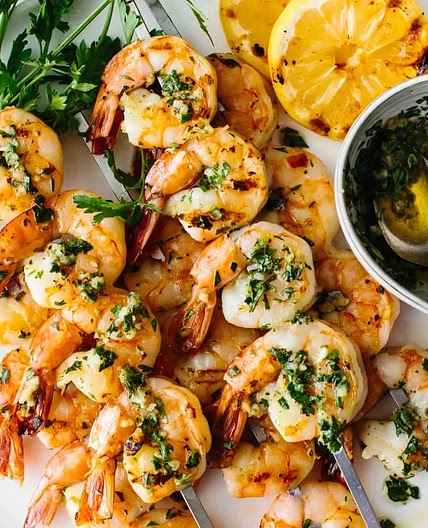 Garlic Grilled Shrimp Skewers