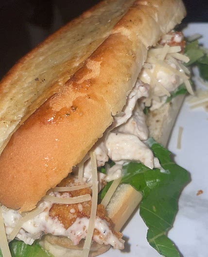 Parmesan Crusted Chicken Caesar Salad Sandwich 
